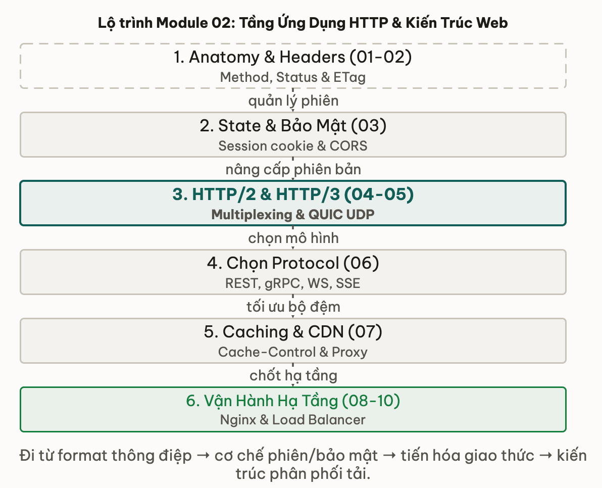 Lộ trình Module 02: Tầng Ứng Dụng HTTP & Kiến Trúc Web