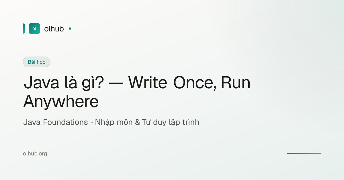 Java là gì? — Write Once, Run Anywhere