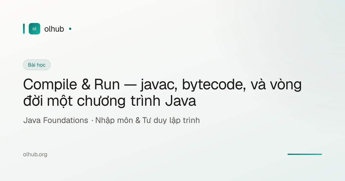 Compile & Run — javac, bytecode, và vòng đời một chương trình Java