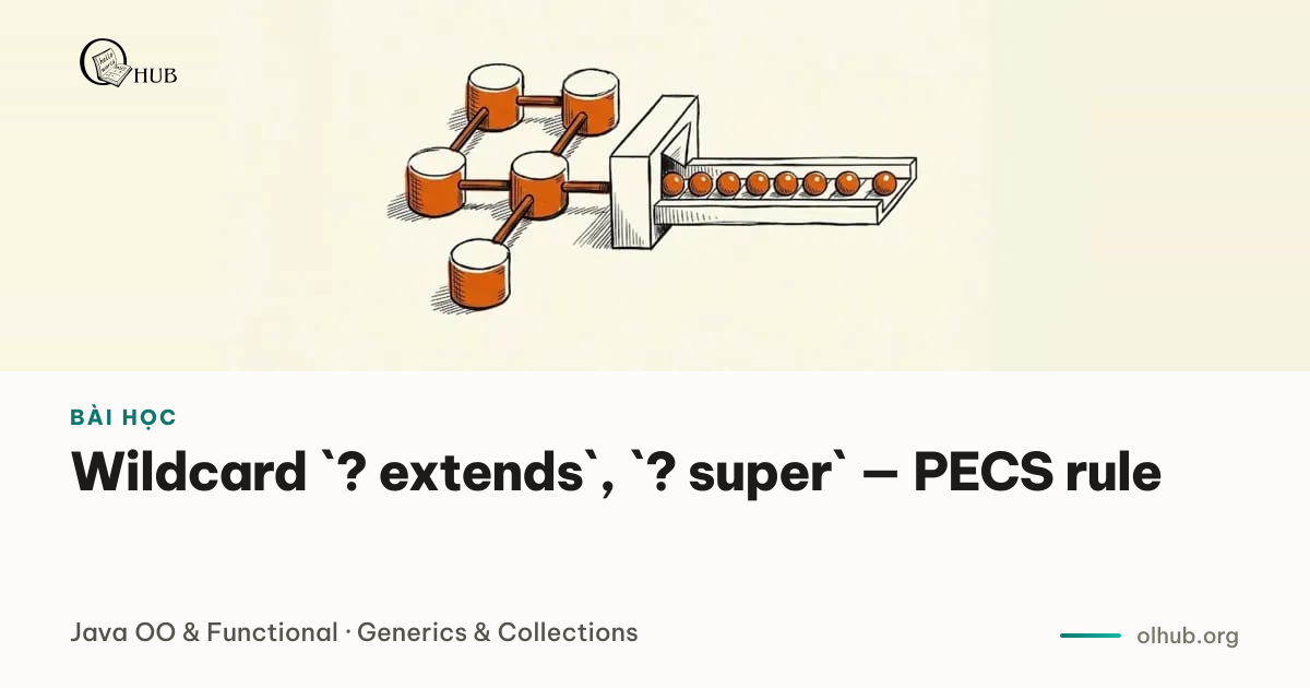 Wildcard `? extends`, `? super` — PECS rule